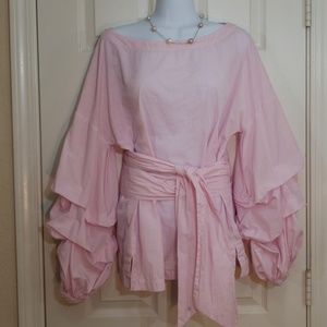 Banana Republic Gingham Rffle Sleeve Top